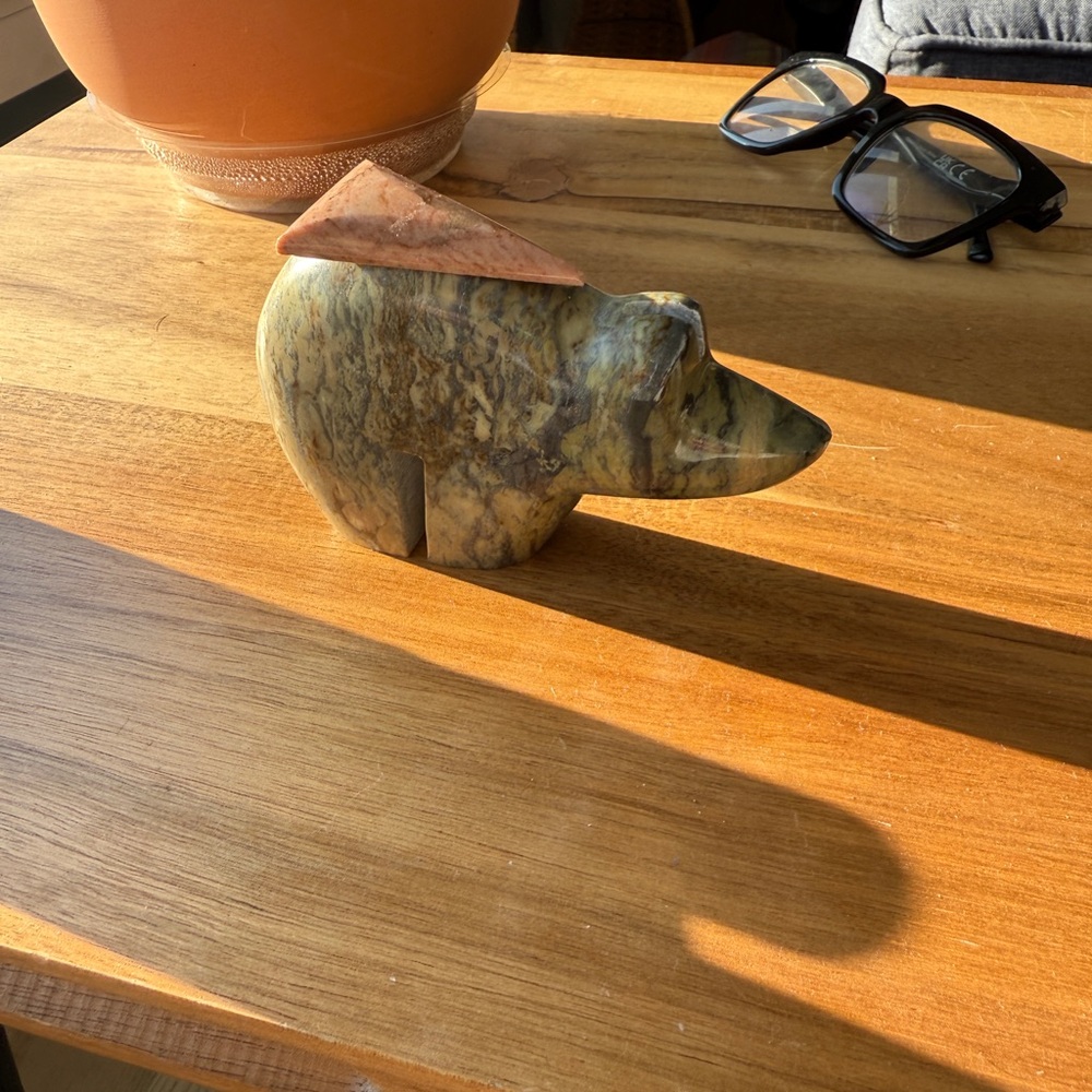 Handcrafted Stone Bear Figurine